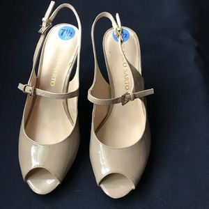 NEW Franco Sarto “RAZE” Nude Peep toe slingbacks
